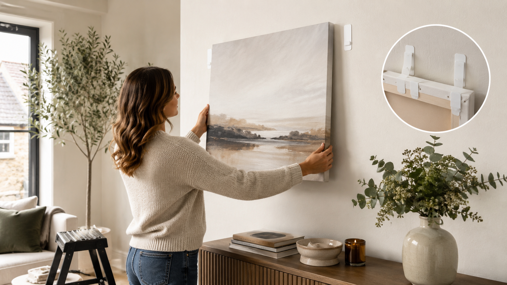 How to hang canvas art without nails Image