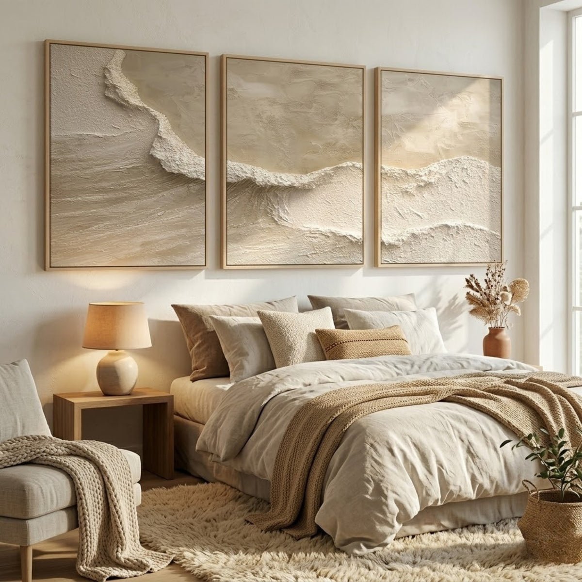 Beige Textured Wall Art