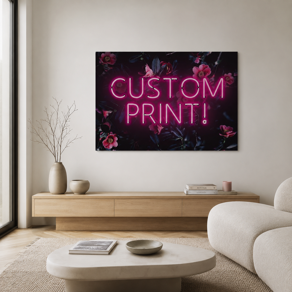 Your Words in Neon — Landscape Custom Print