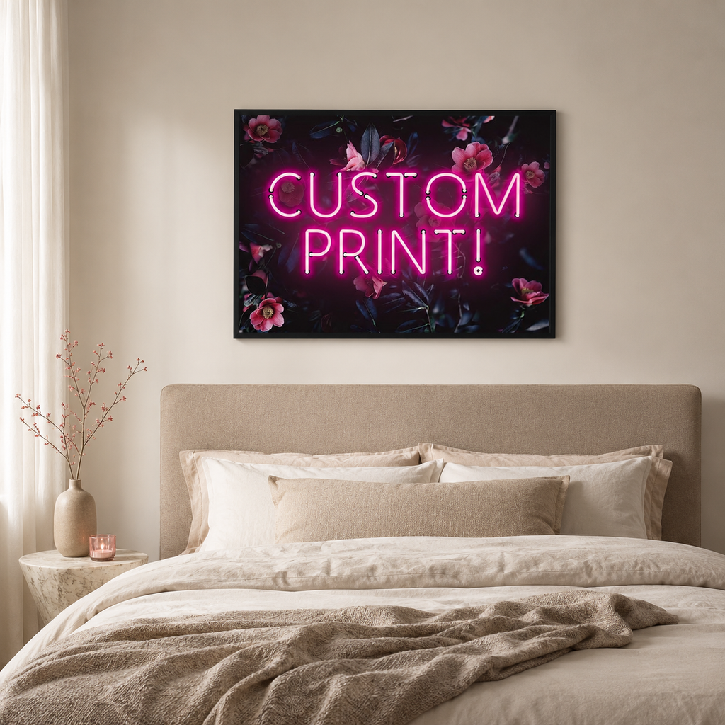 Your Words in Neon — Landscape Custom Print