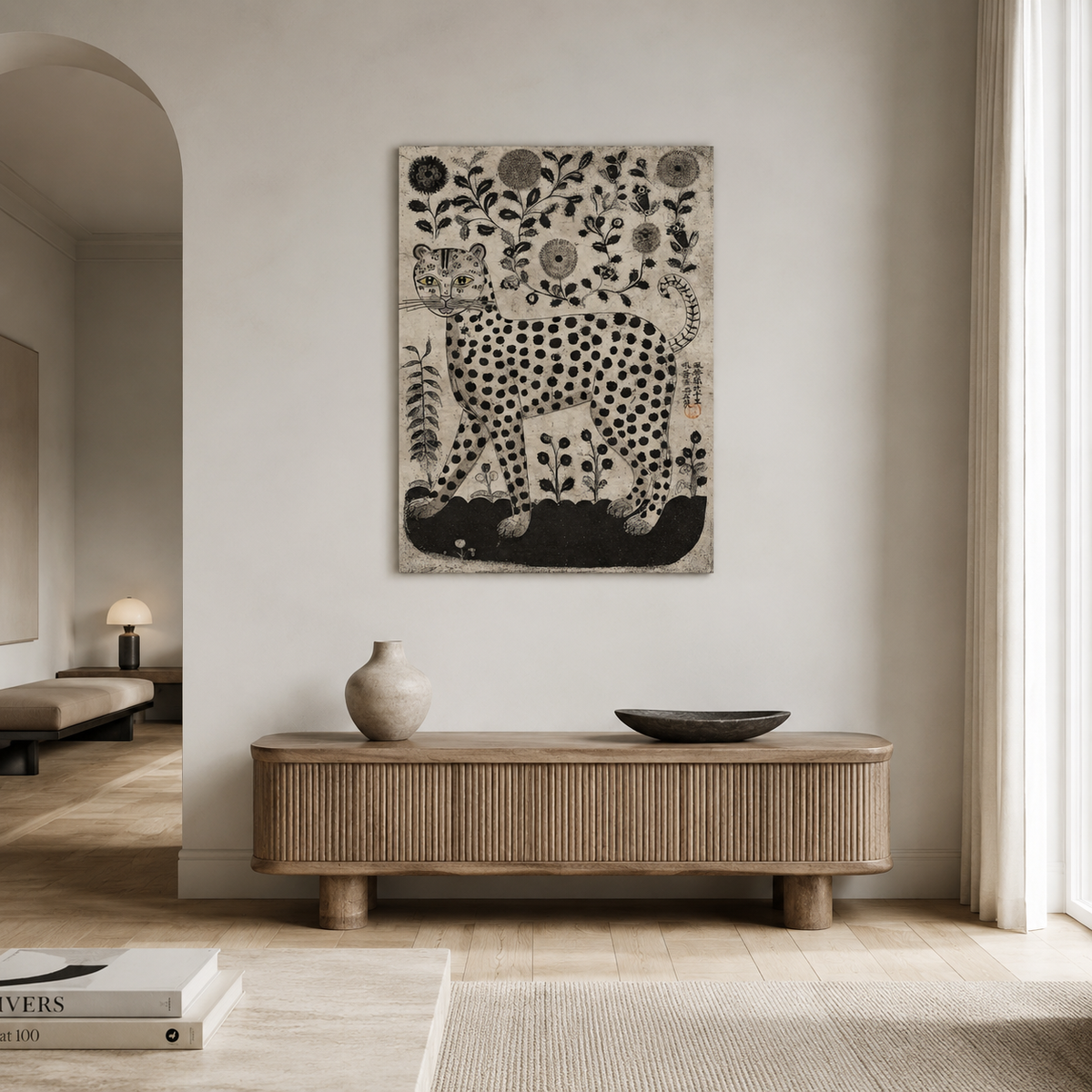 The Folk Leopard in Black and White