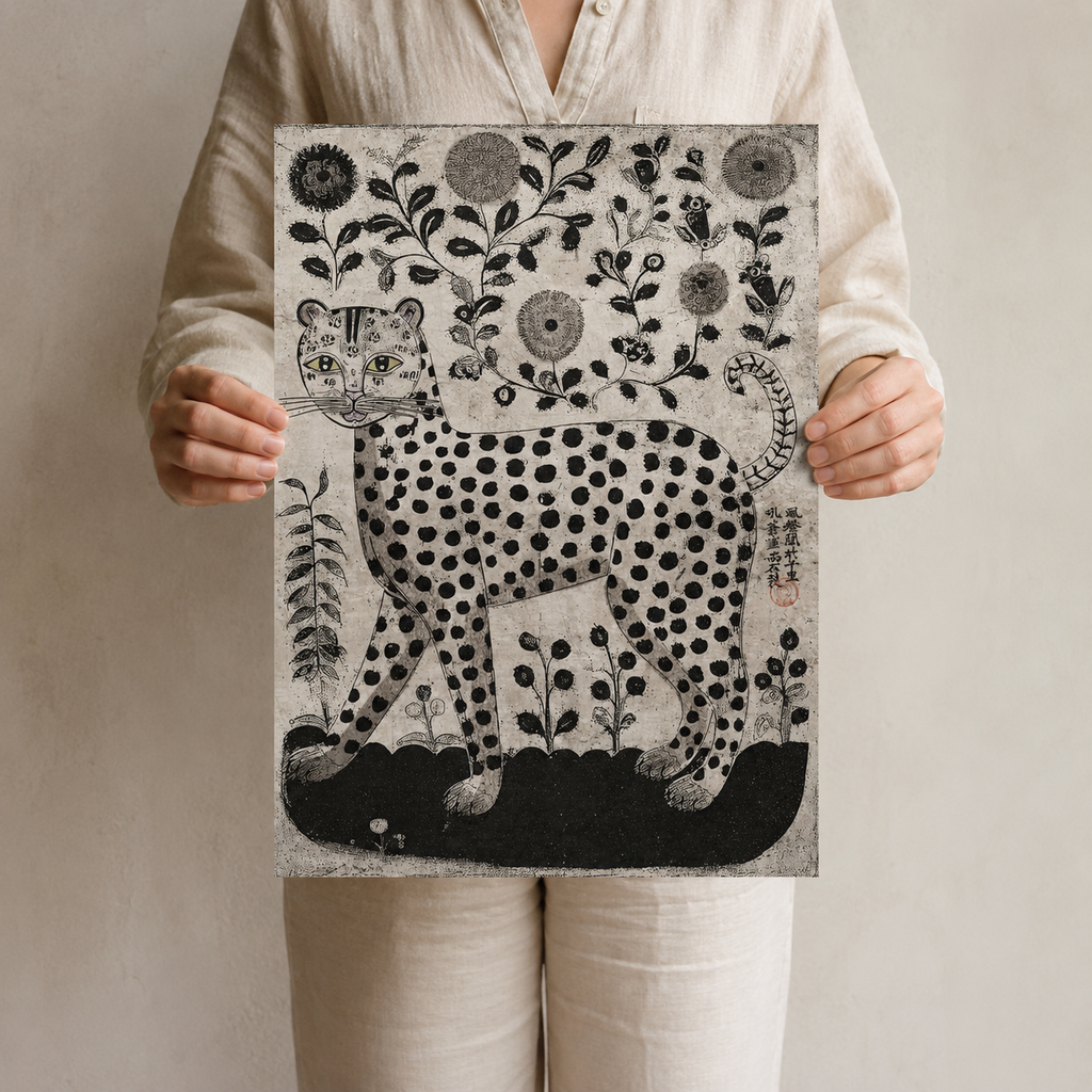 The Folk Leopard in Black and White