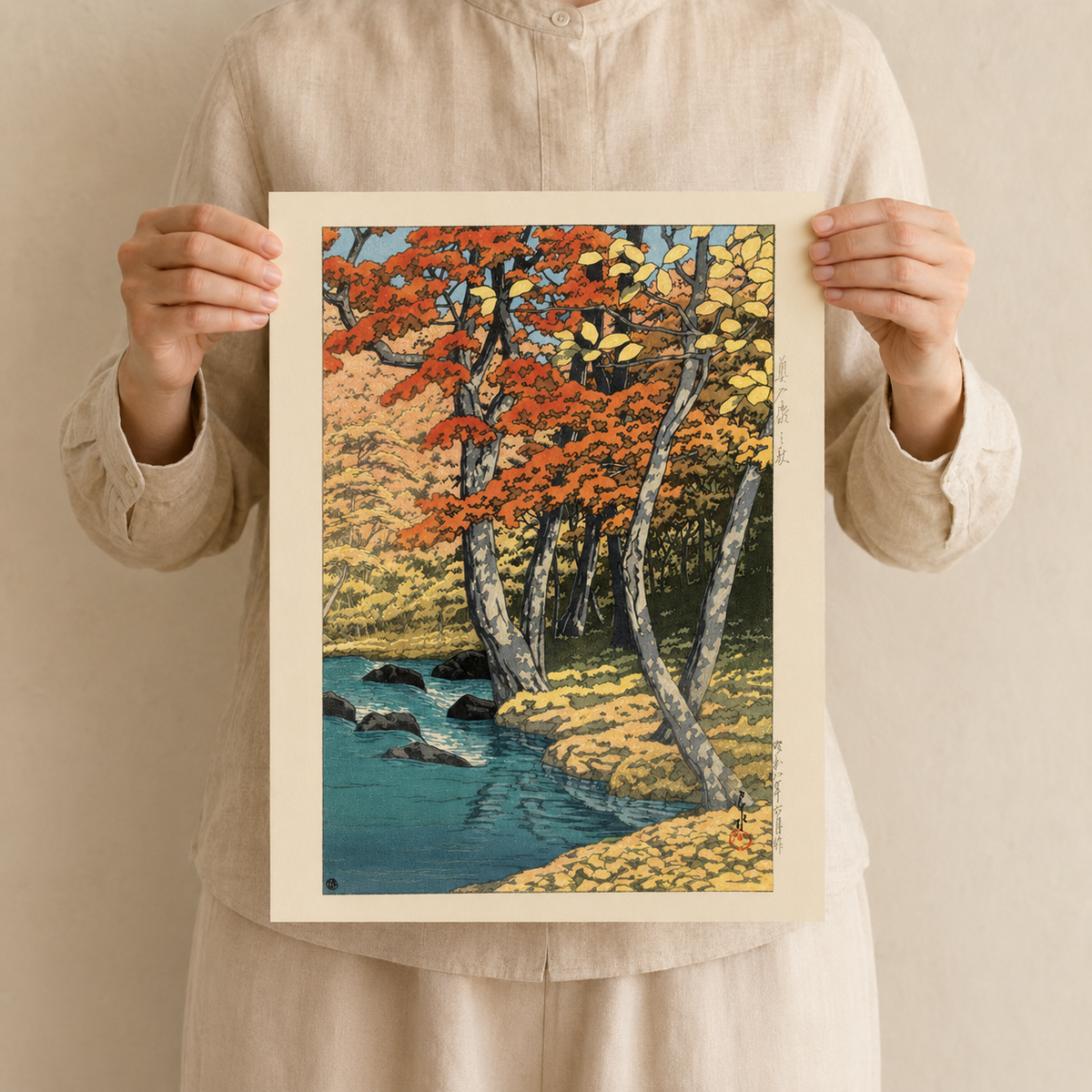 Autumn River — After Kawase Hasui