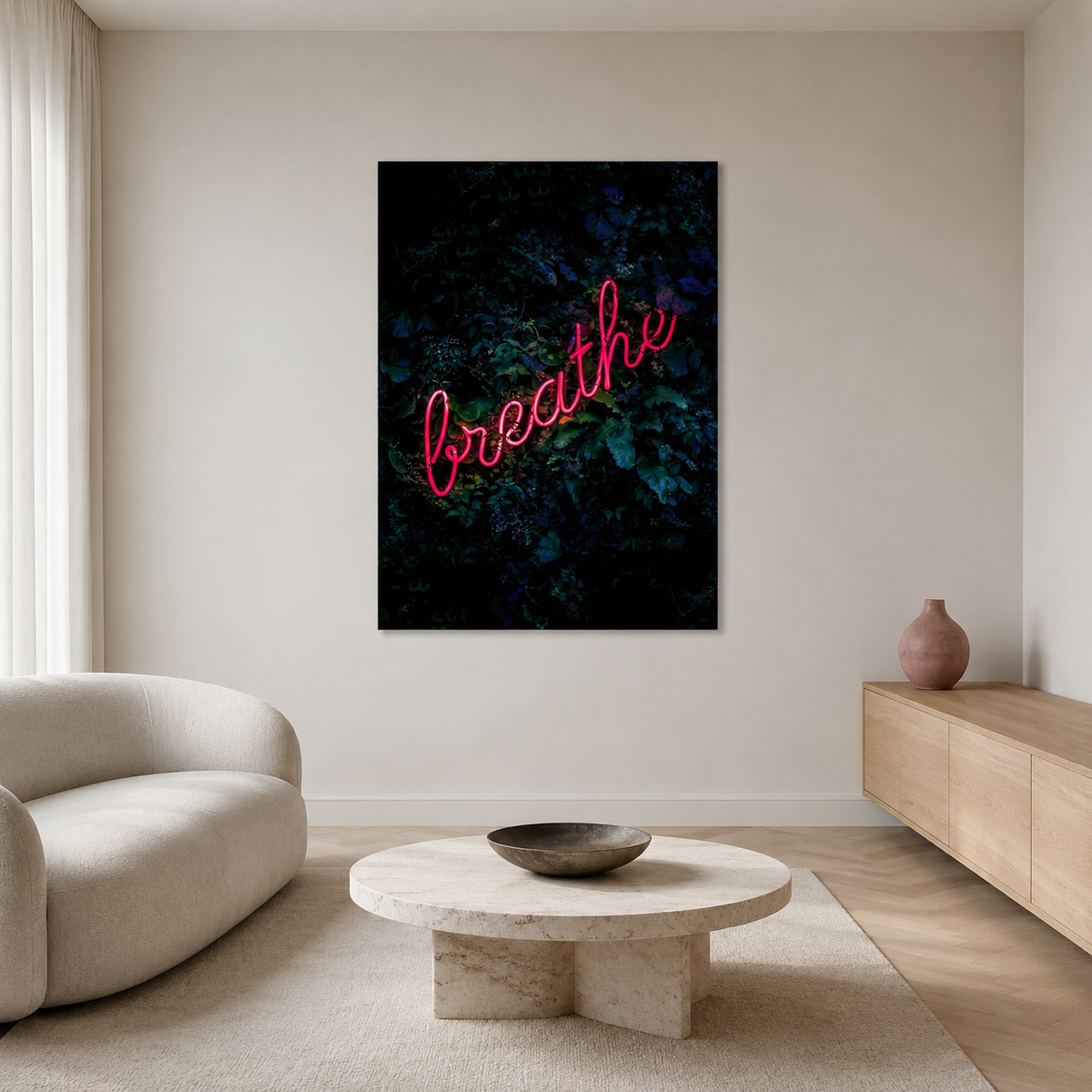 Breathe — A Neon Botanical Print