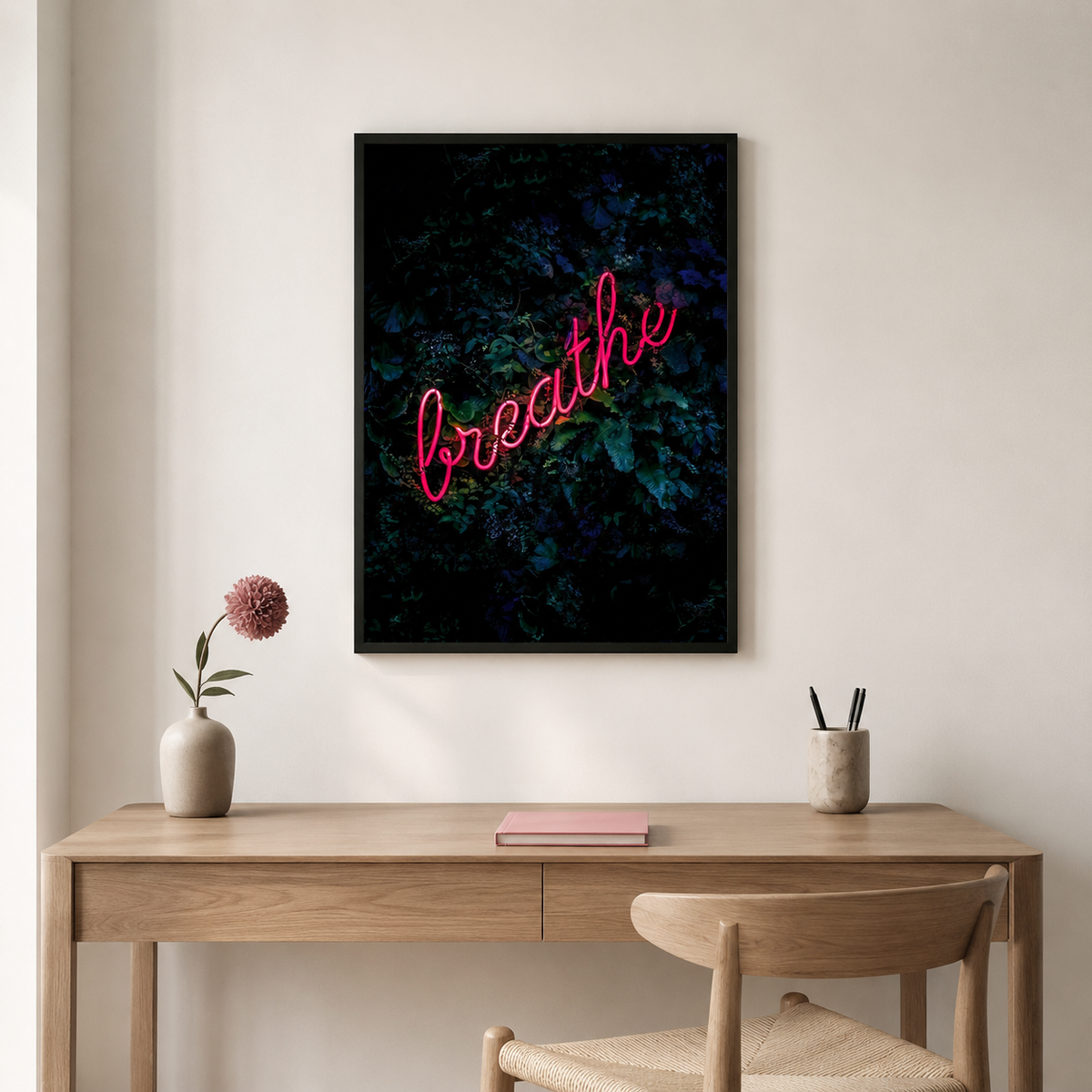 Breathe — A Neon Botanical Print