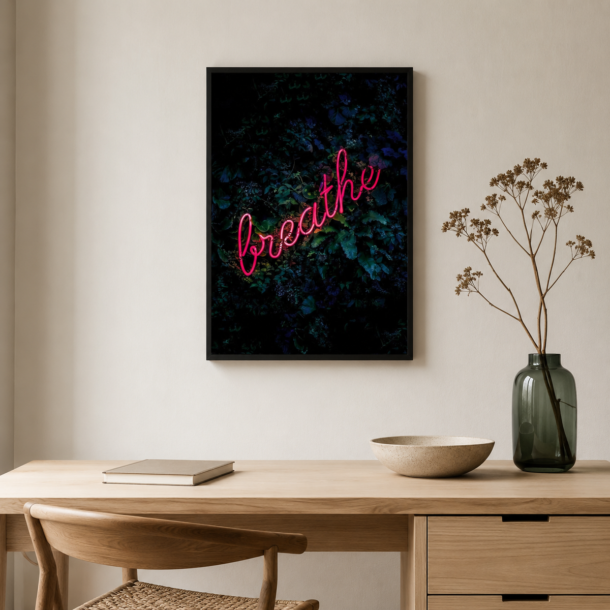 Breathe — A Neon Botanical Print