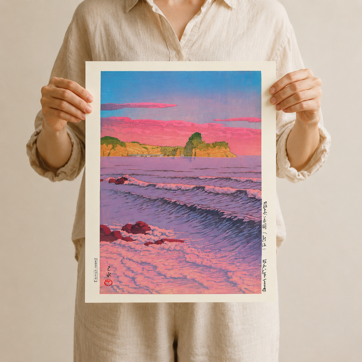 Pink Tide — After Kawase Hasui
