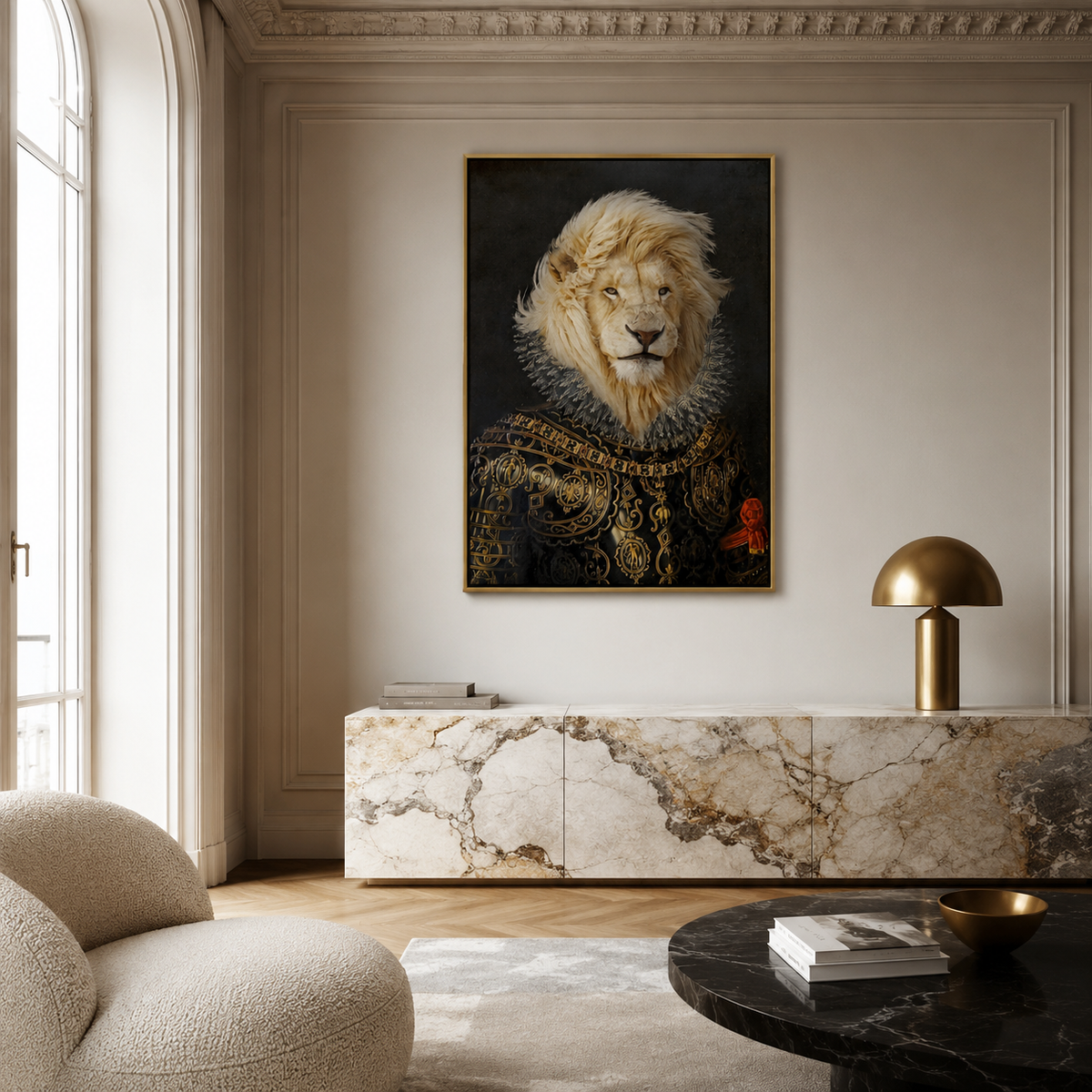 The White Crowned Lion — A Royal Renaissance Portrait