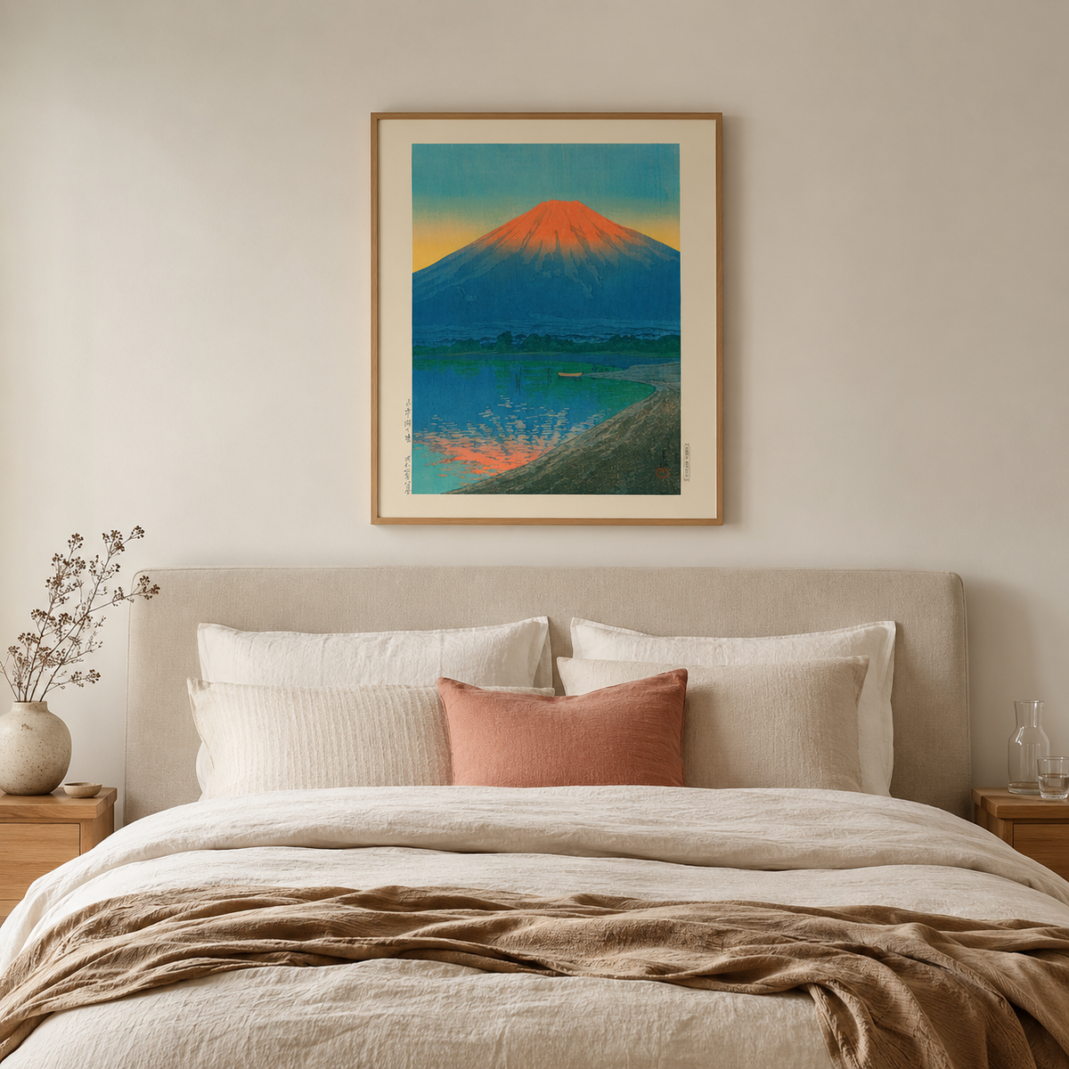 Red Fuji at Dusk — After Kawase Hasui