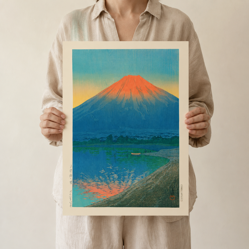 Red Fuji at Dusk — After Kawase Hasui