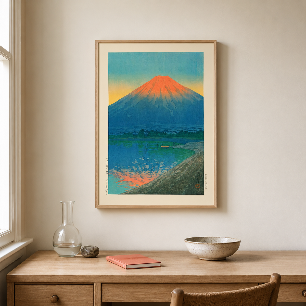 Red Fuji at Dusk — After Kawase Hasui