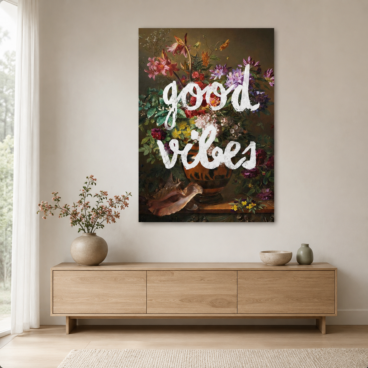 Good Vibes — A Floral Graffiti Masterpiece