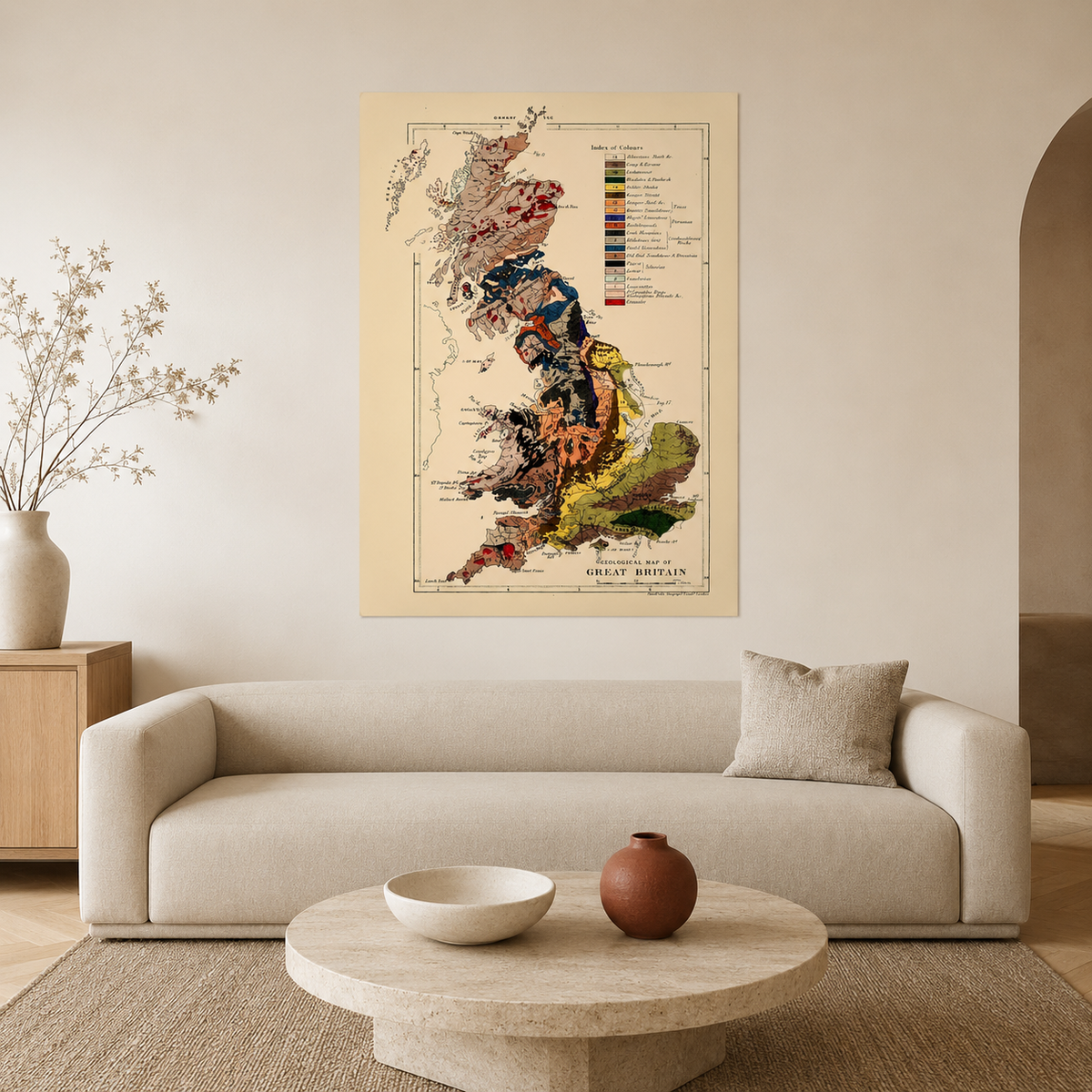 Geological Map of Great Britain — A Vintage Print