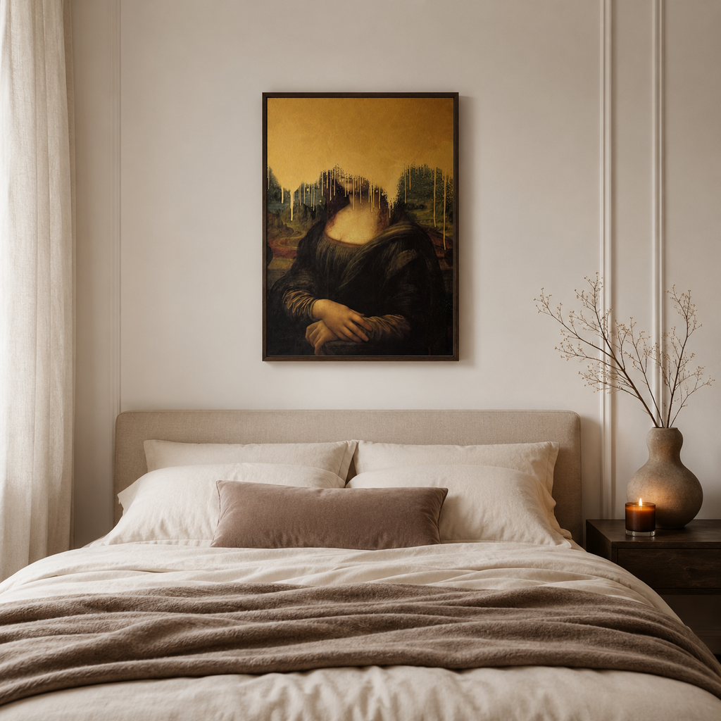 The Gilded Void — A Golden Mona Lisa Reimagined