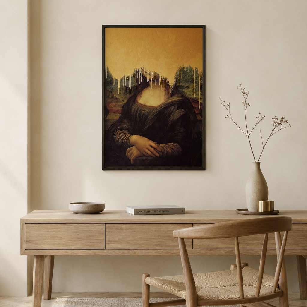 The Gilded Void — A Golden Mona Lisa Reimagined