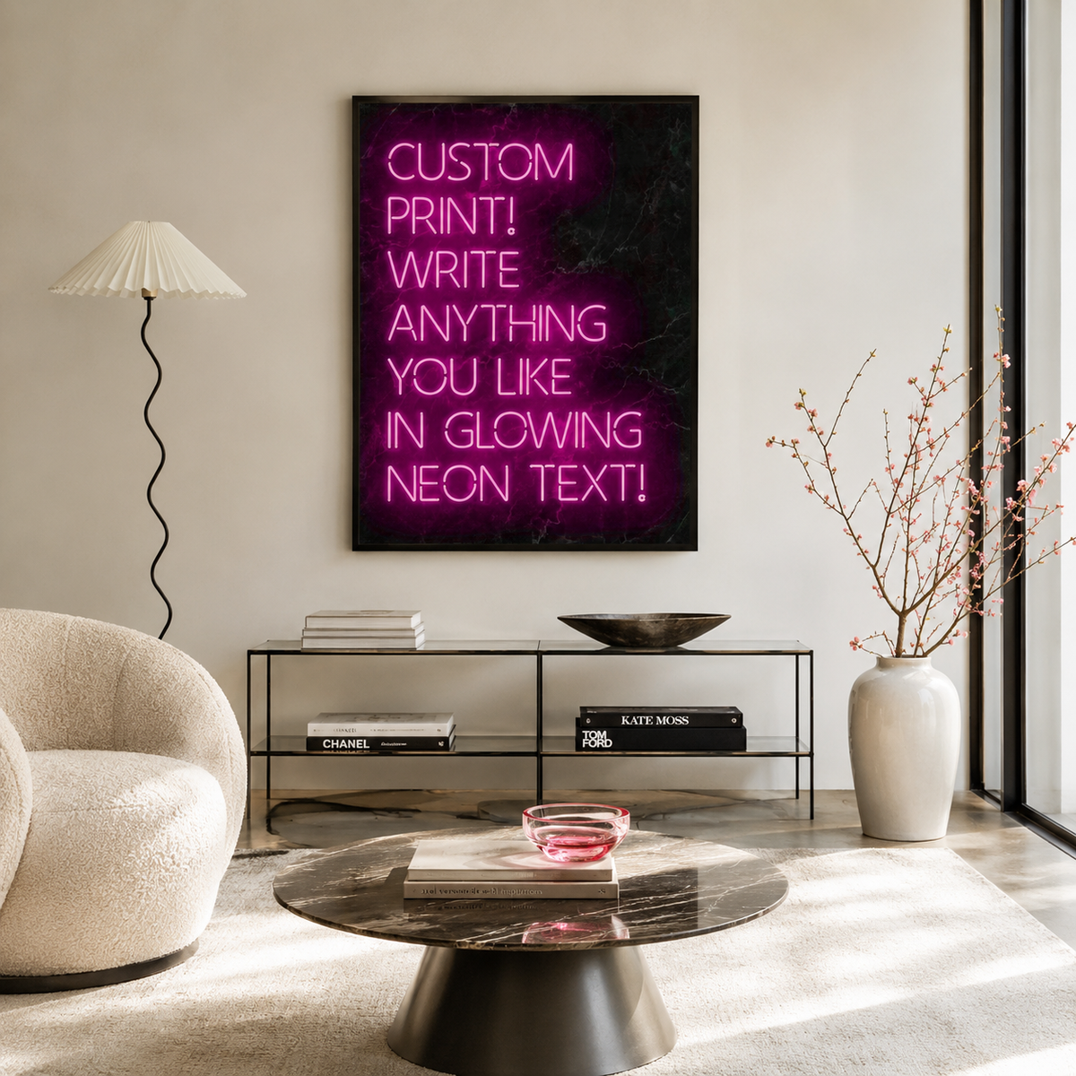 Write Your World — Custom Neon Text Print