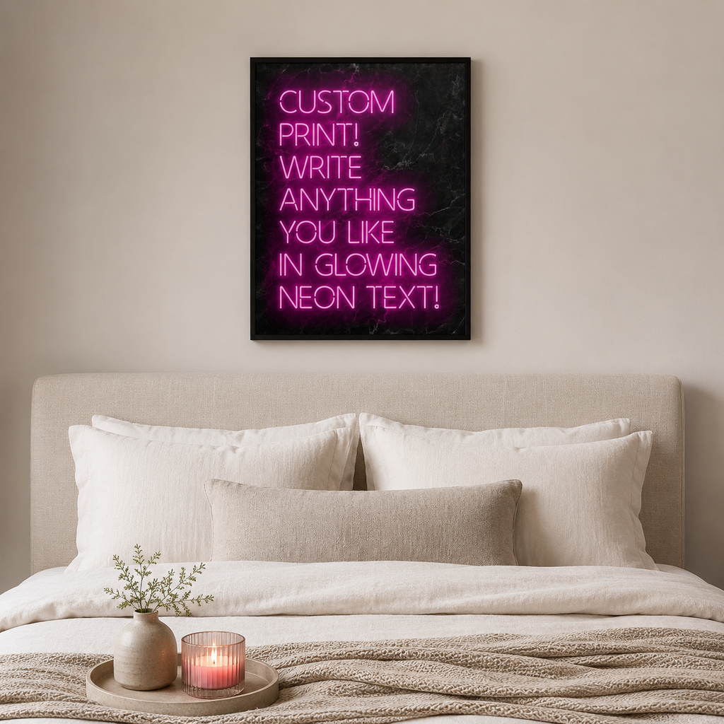 Write Your World — Custom Neon Text Print