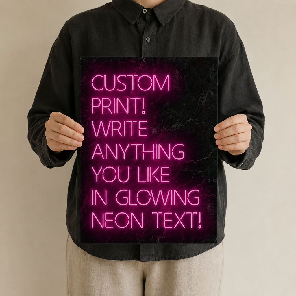Write Your World — Custom Neon Text Print