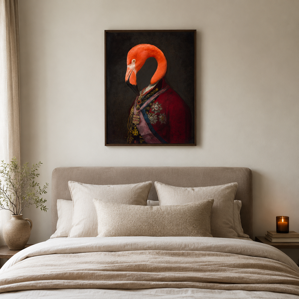 The Flamingo General — A Renaissance Animal Portrait