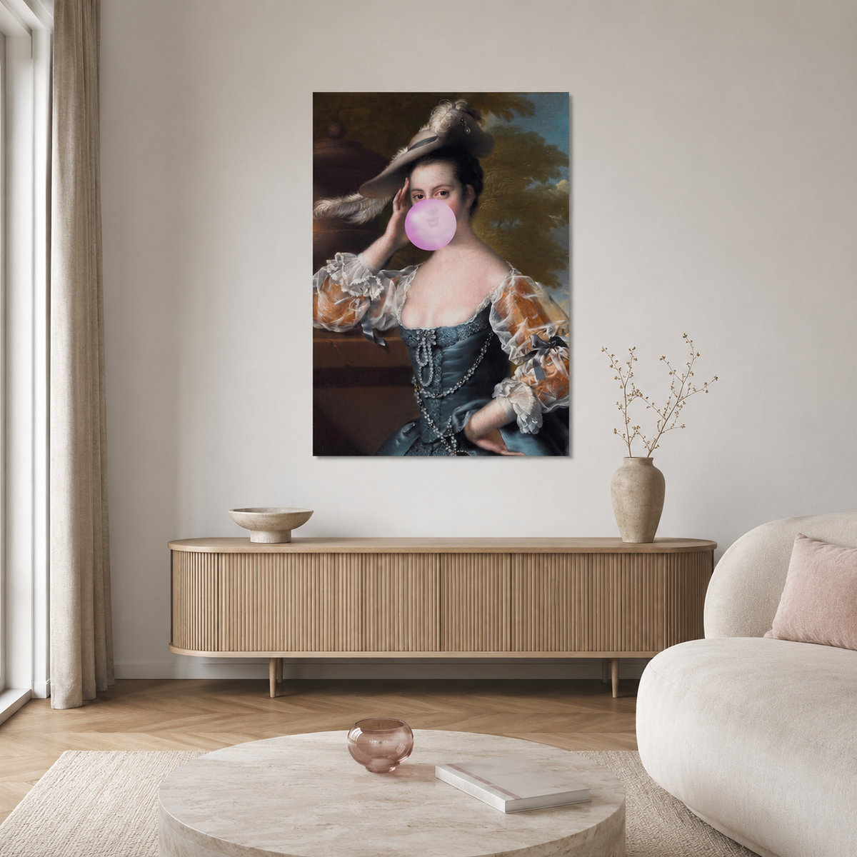 The Bubblegum Lady — A Cheeky Renaissance Portrait