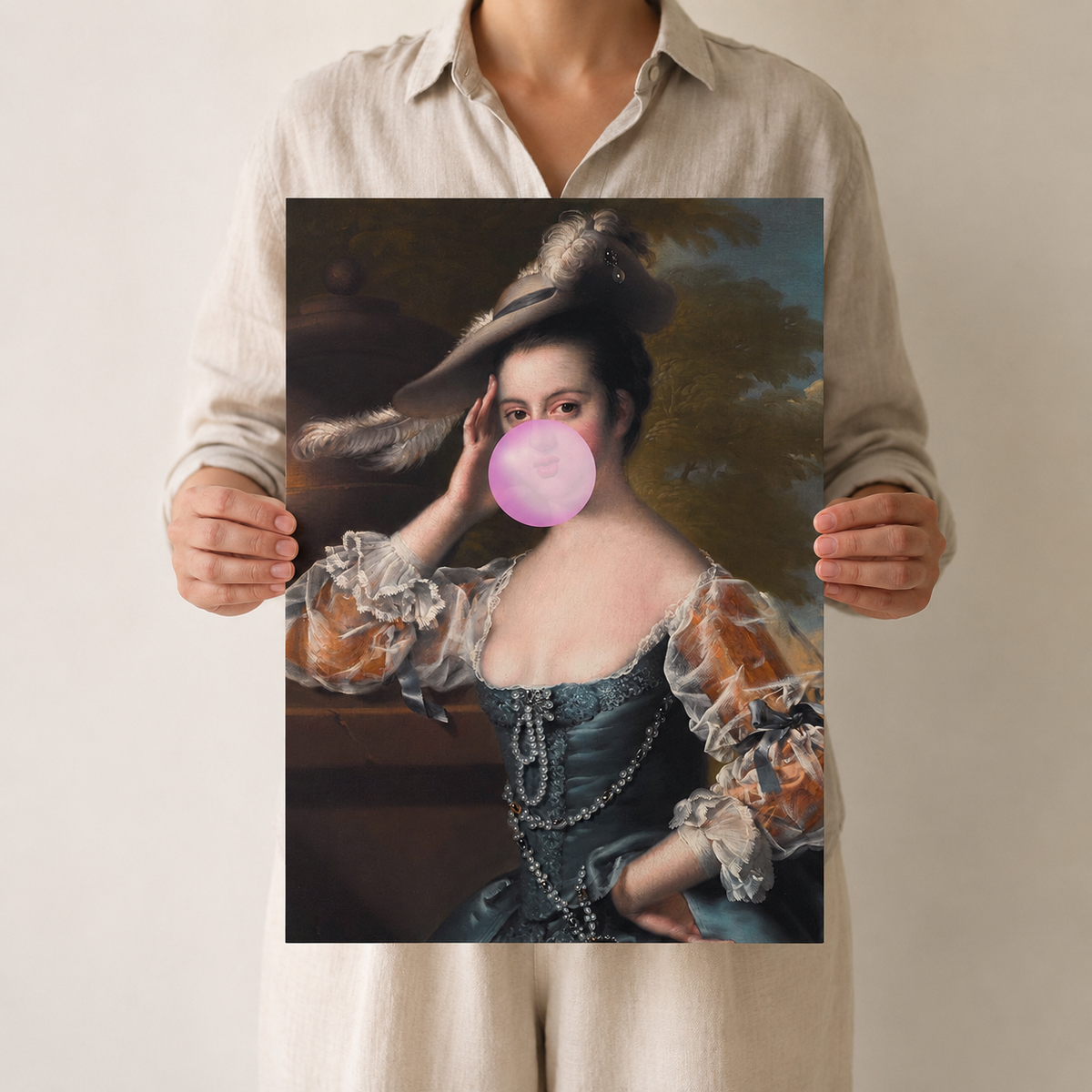 The Bubblegum Lady — A Cheeky Renaissance Portrait