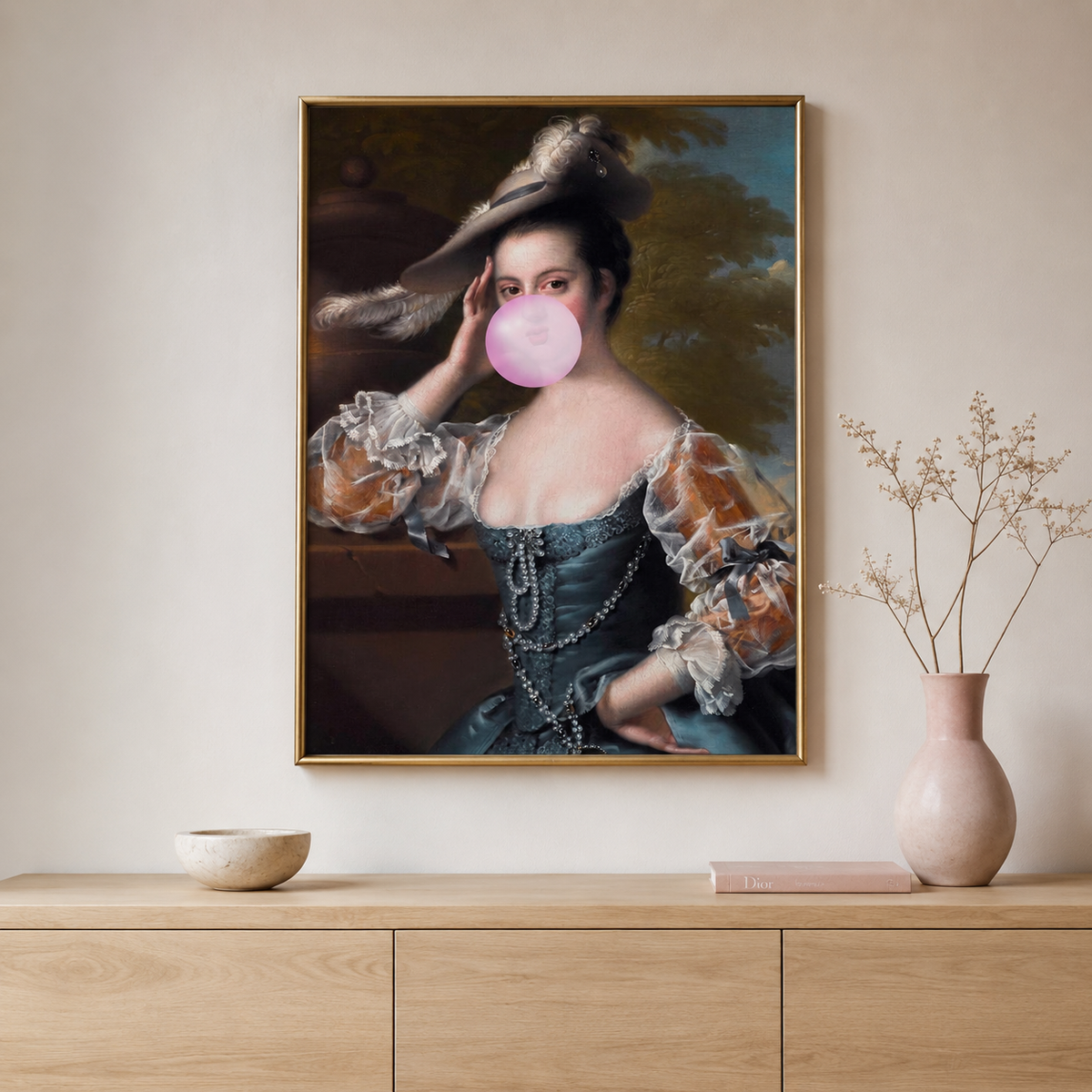 The Bubblegum Lady — A Cheeky Renaissance Portrait
