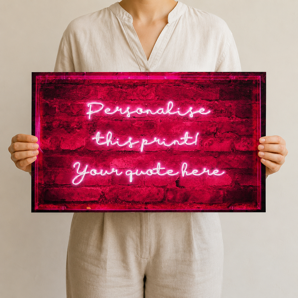 Write Your Wall — Custom Neon Quote on Brick