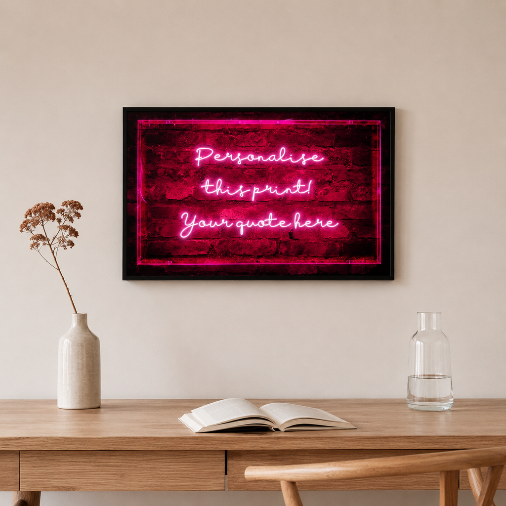 Write Your Wall — Custom Neon Quote on Brick
