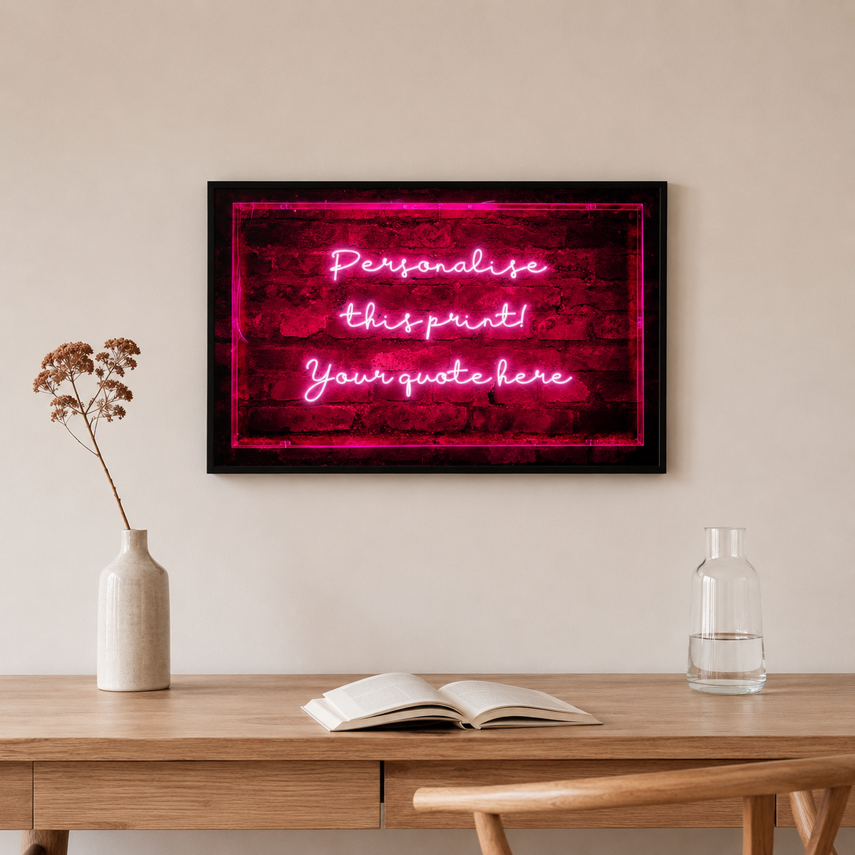 Write Your Wall — Custom Neon Quote on Brick