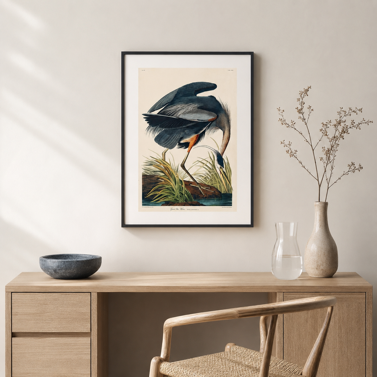 The Great Blue Heron — After Audubon