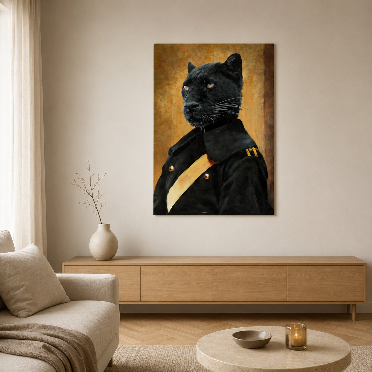 The Black Panther Colonel — A Renaissance Animal Portrait
