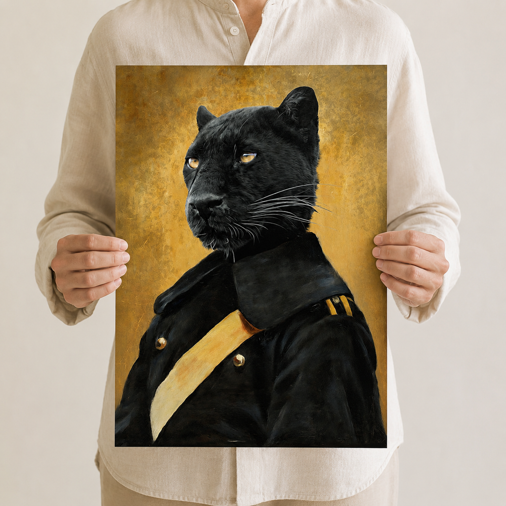 The Black Panther Colonel — A Renaissance Animal Portrait