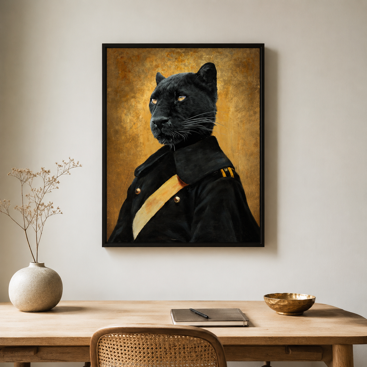 The Black Panther Colonel — A Renaissance Animal Portrait