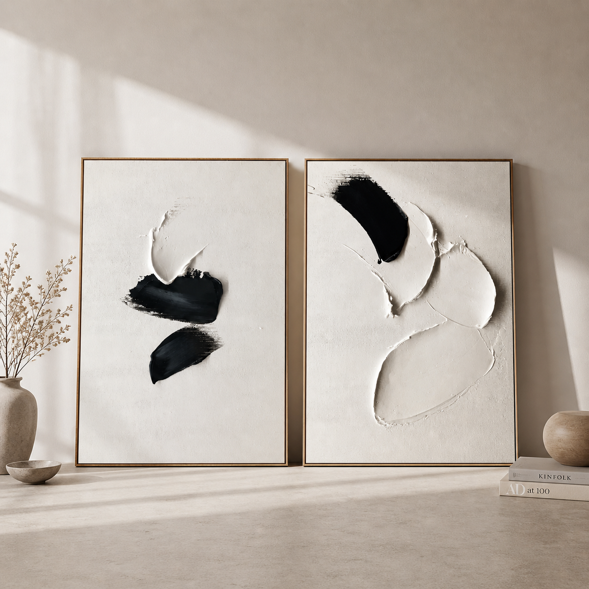 Black and White Textured Wall Art