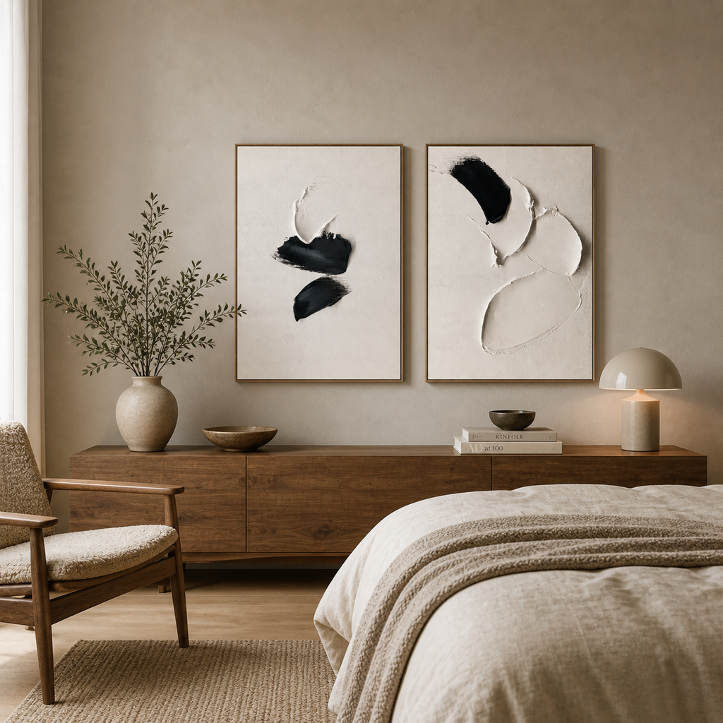 Black and White Textured Wall Art