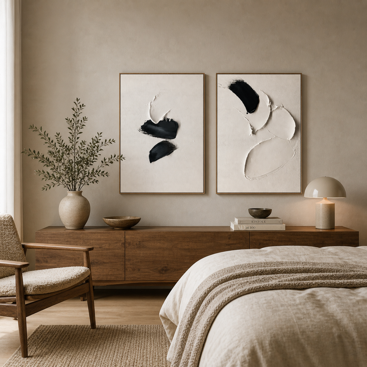Black and White Textured Wall Art