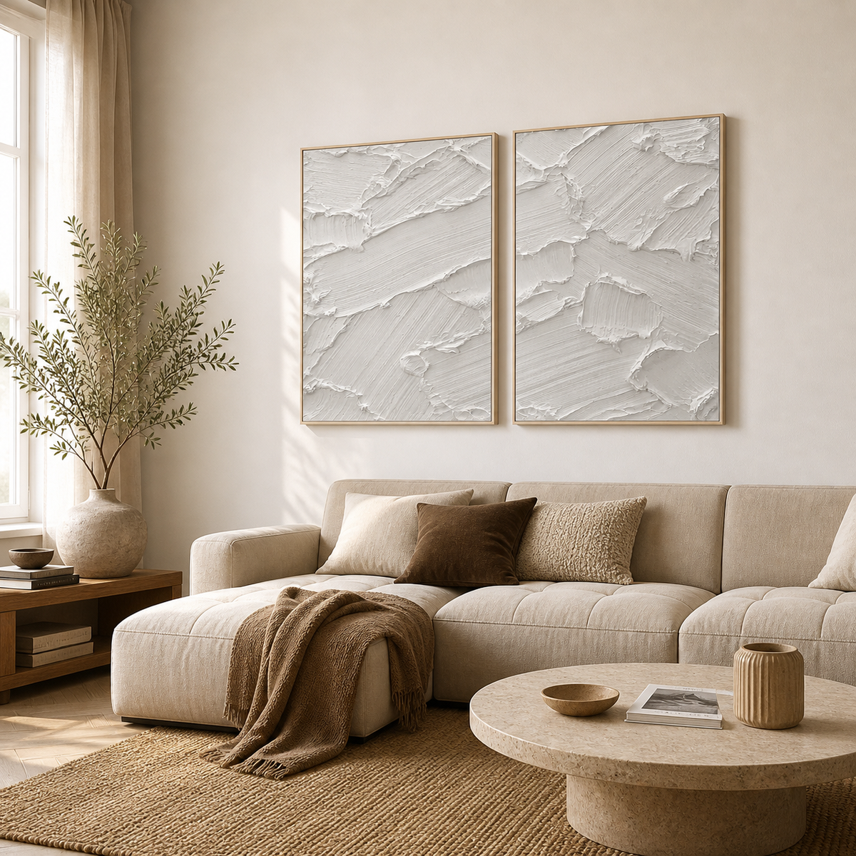 Abstract White Wall Art