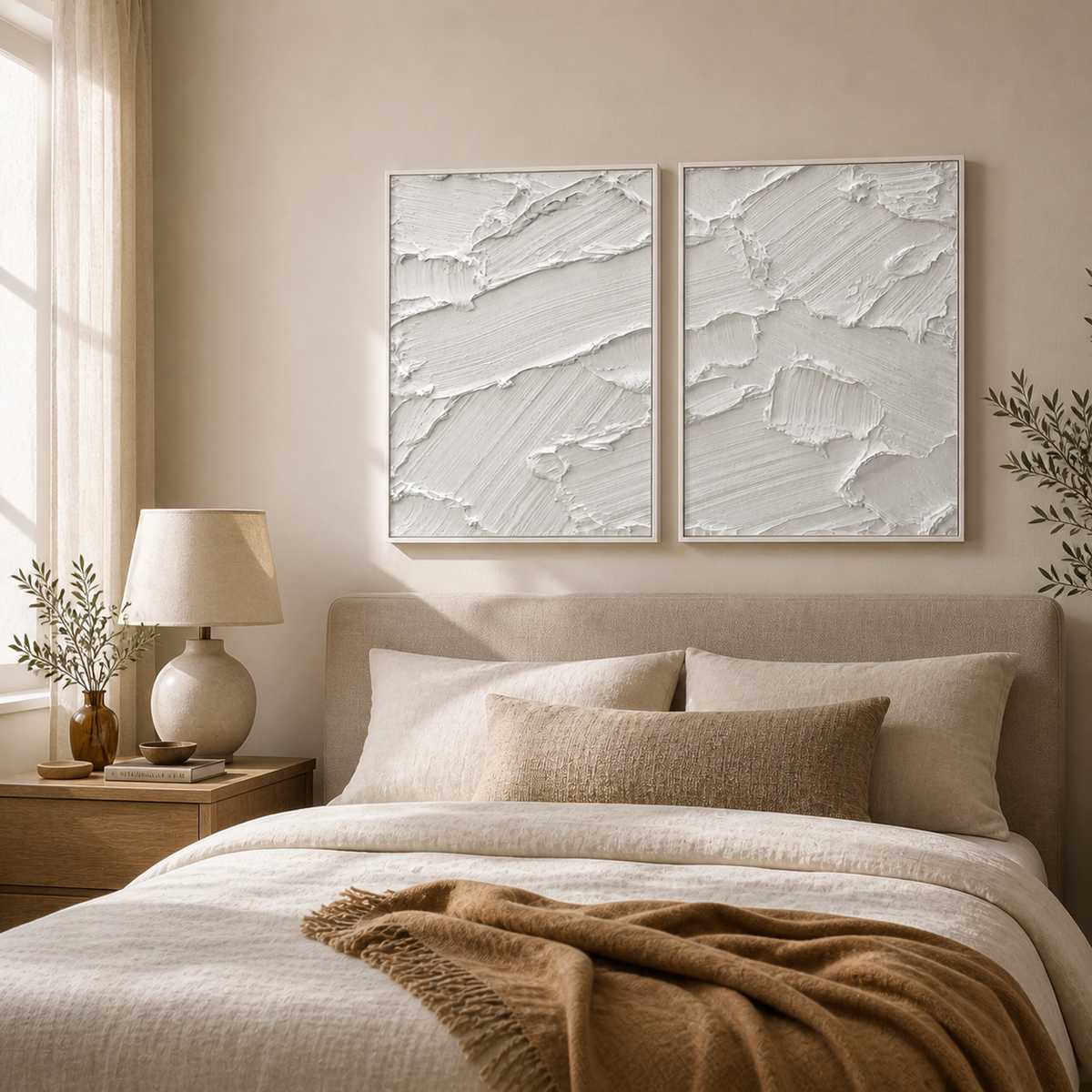 Abstract White Wall Art
