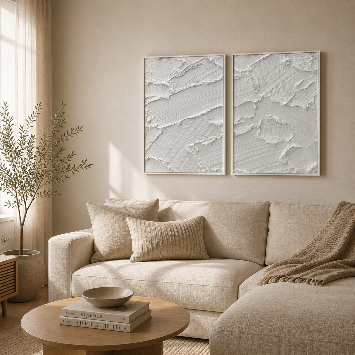 Abstract White Wall Art