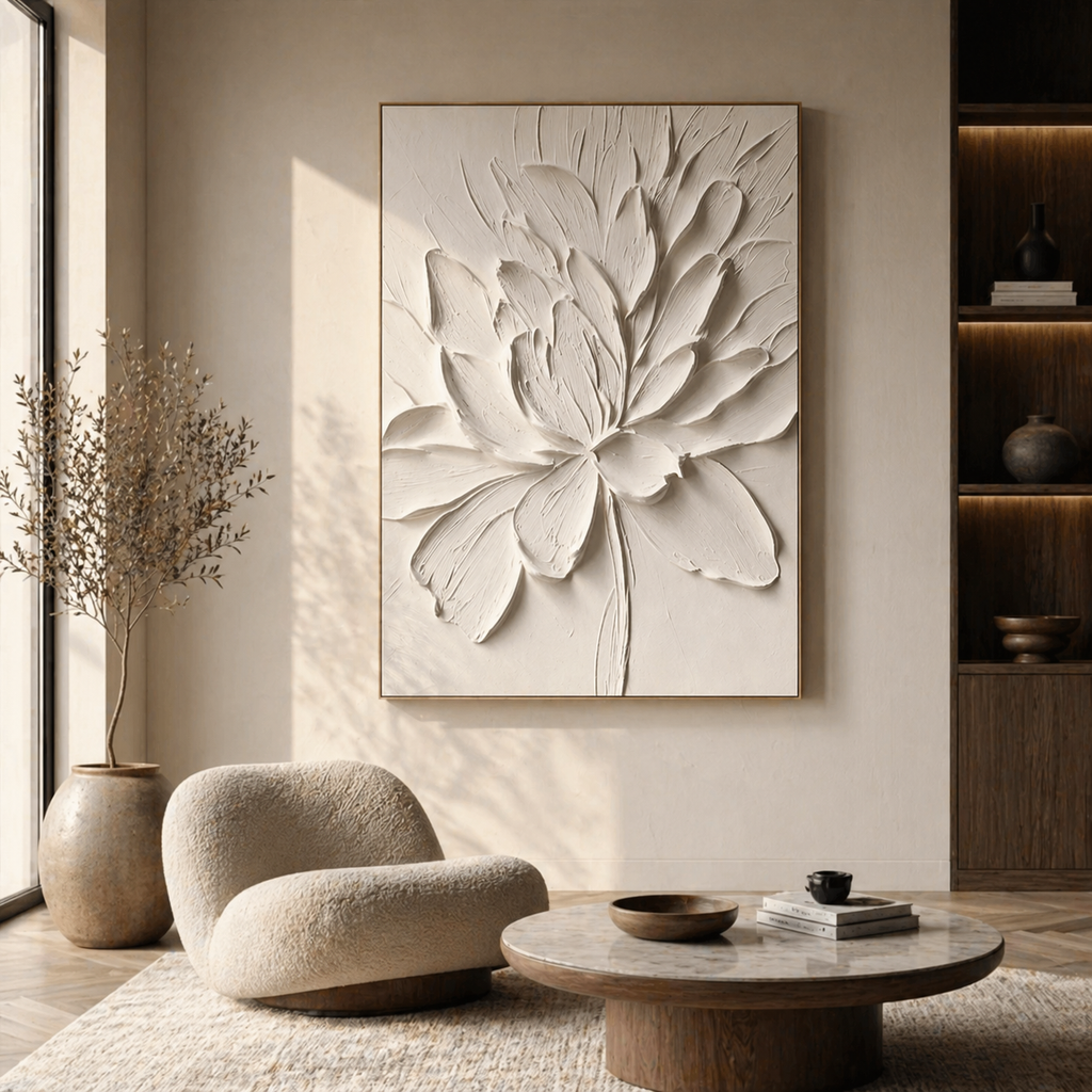 White Textured Wall Art