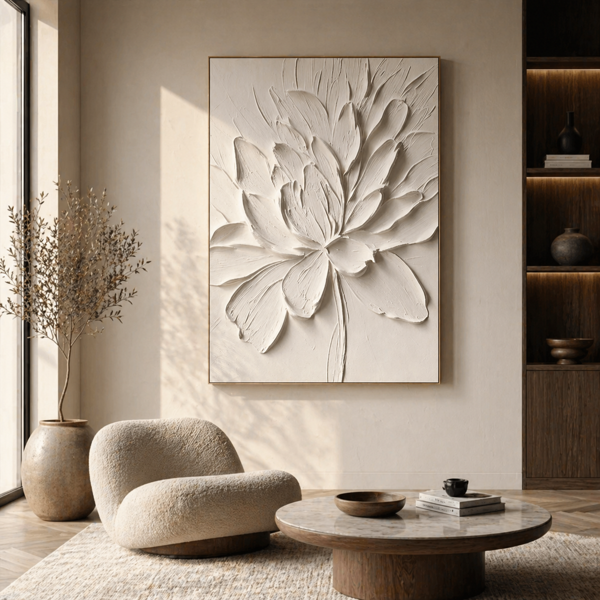 White Textured Wall Art