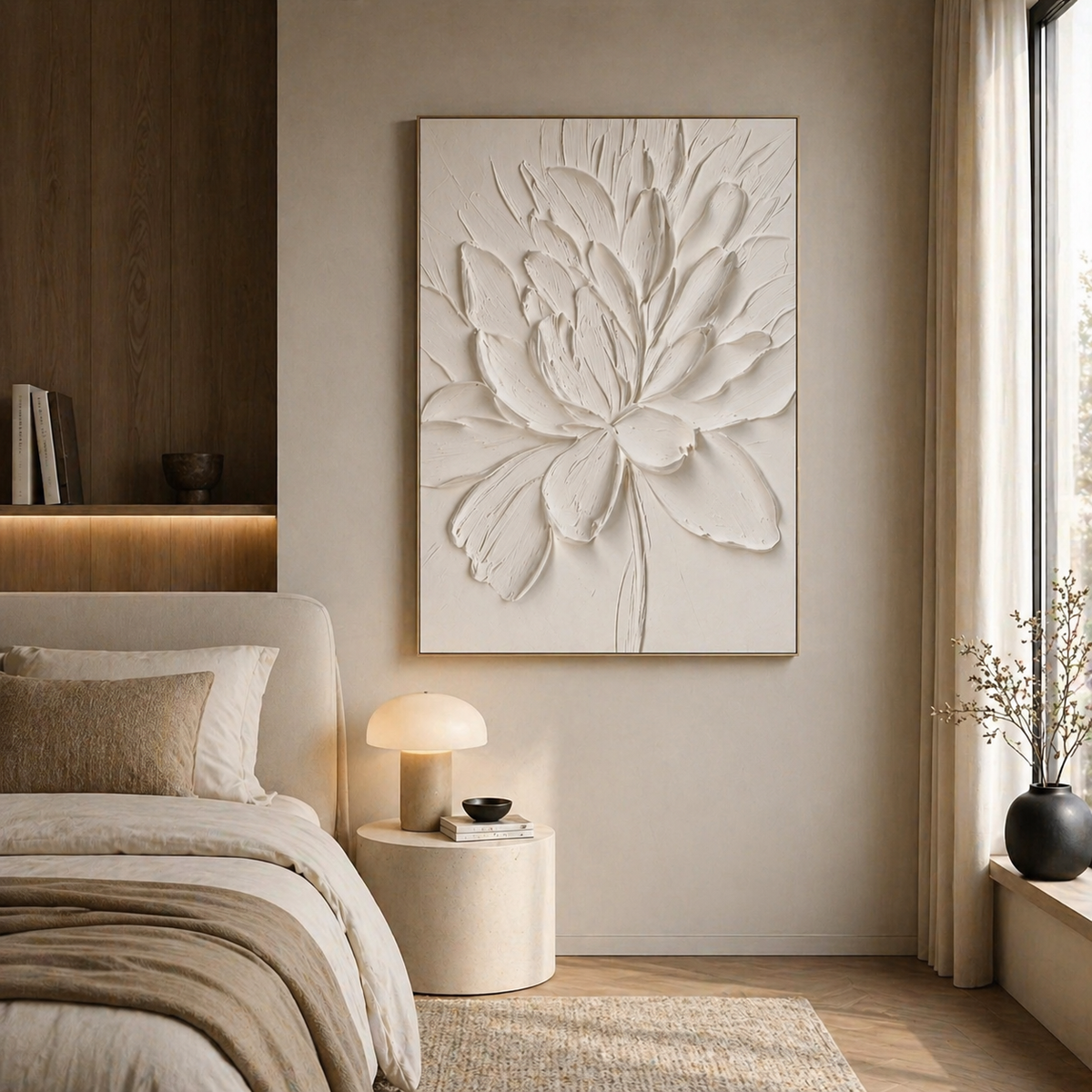 White Textured Wall Art