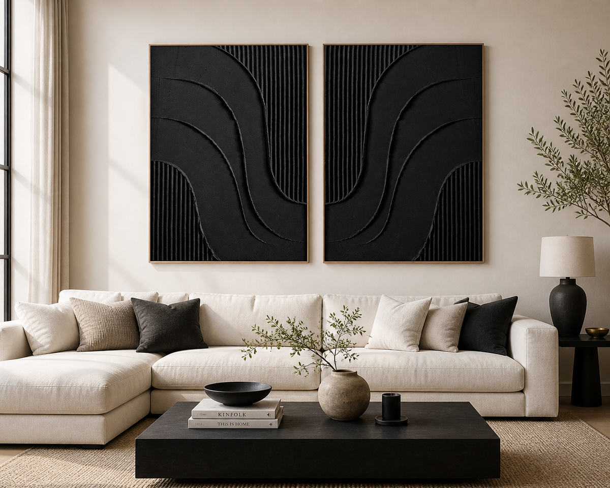 Black Textured Wall Art