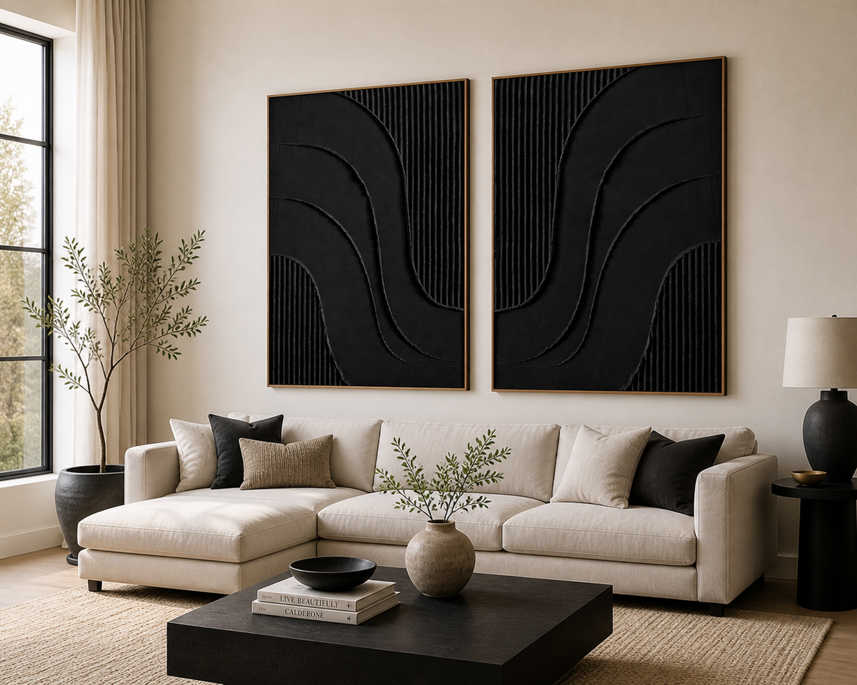 Black Textured Wall Art