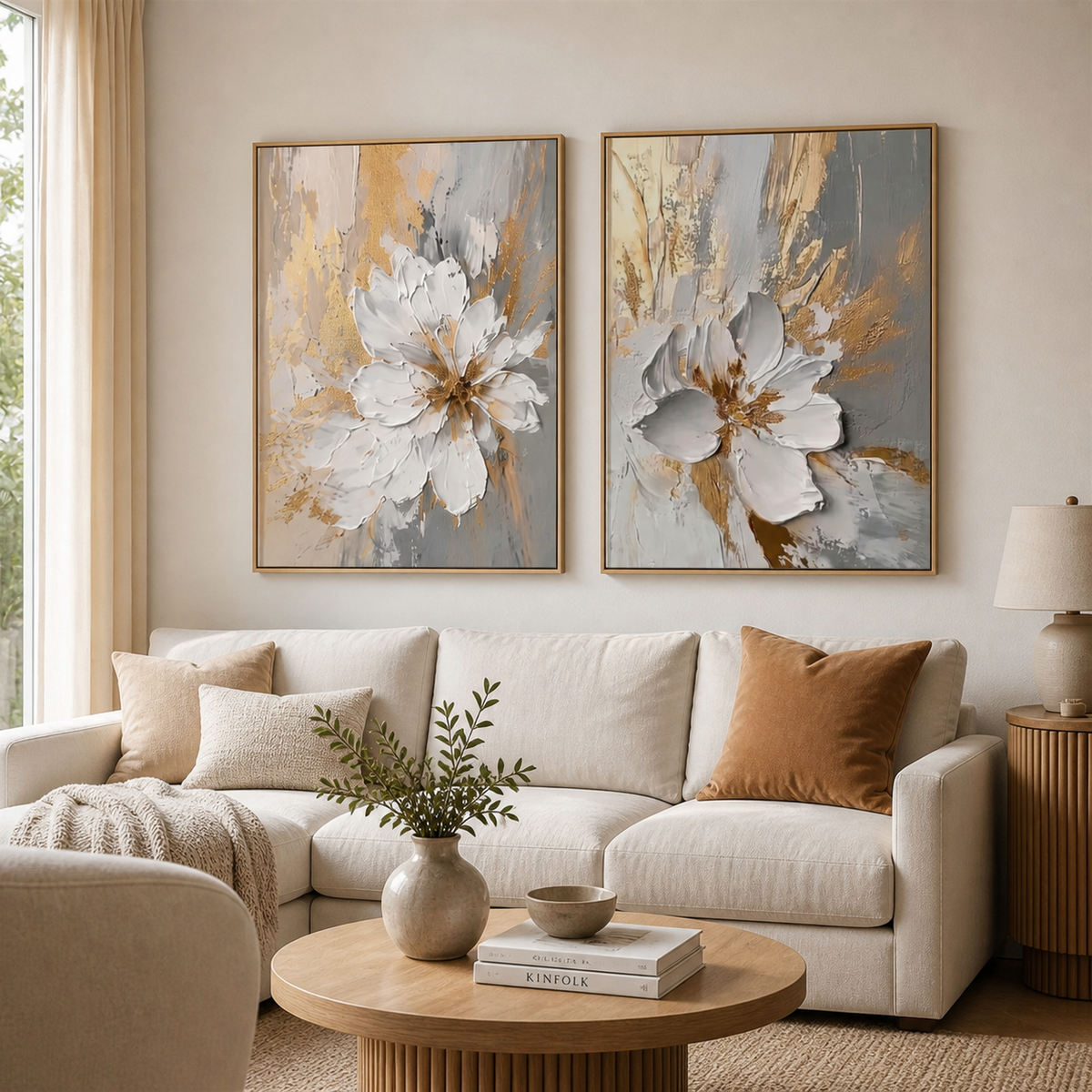 Gold Floral Wall Art