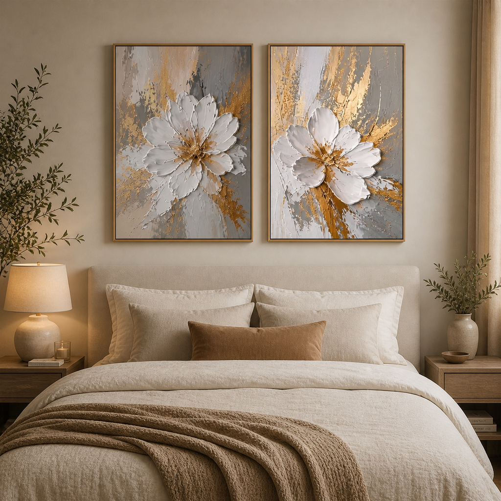 Gold Floral Wall Art