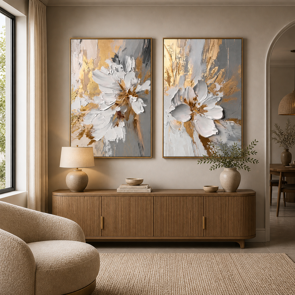 Gold Floral Wall Art