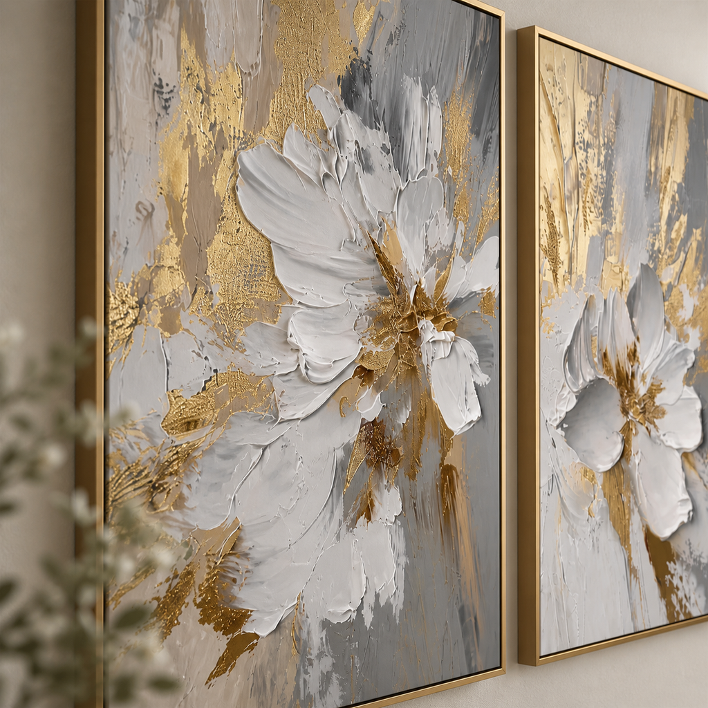 Gold Floral Wall Art