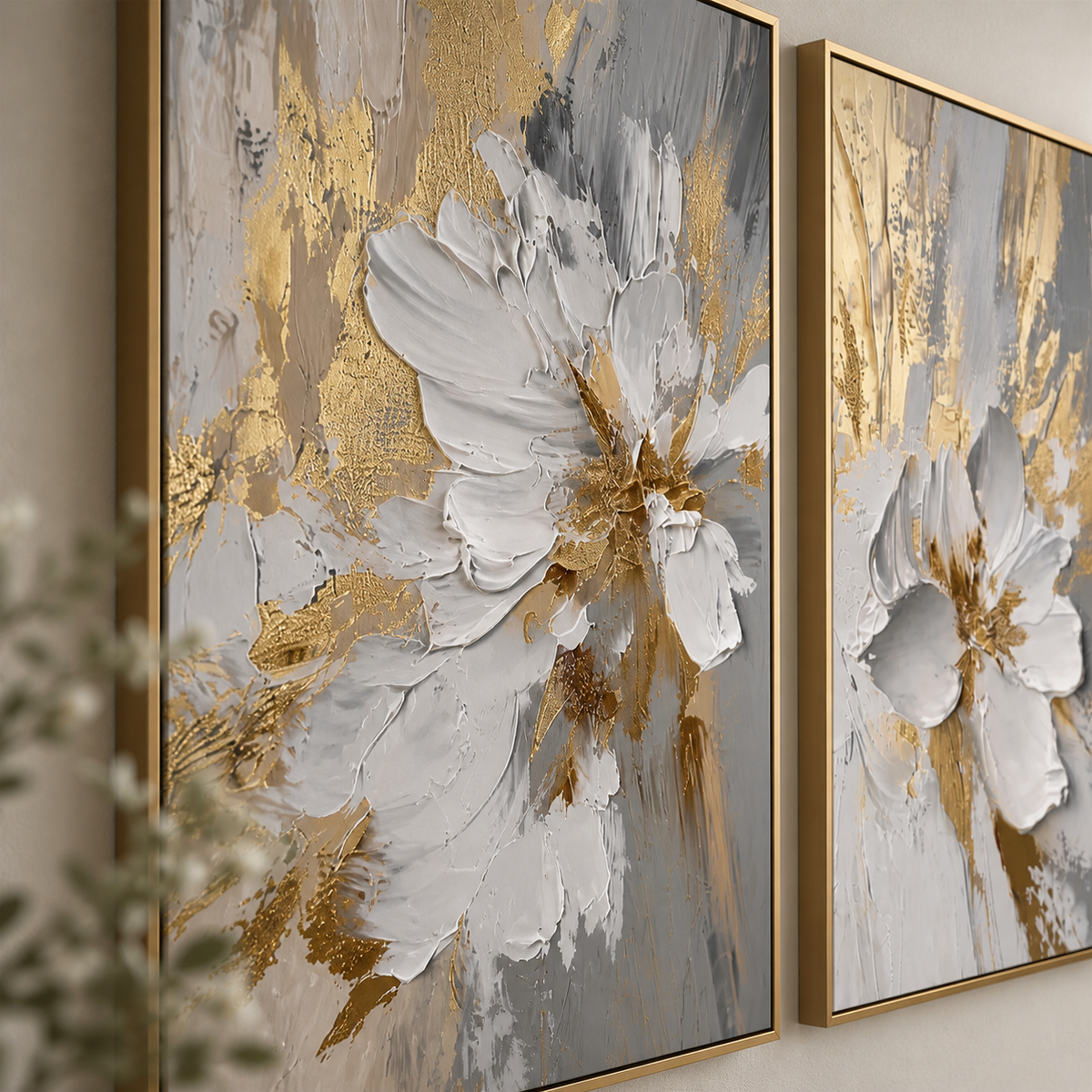 Gold Floral Wall Art