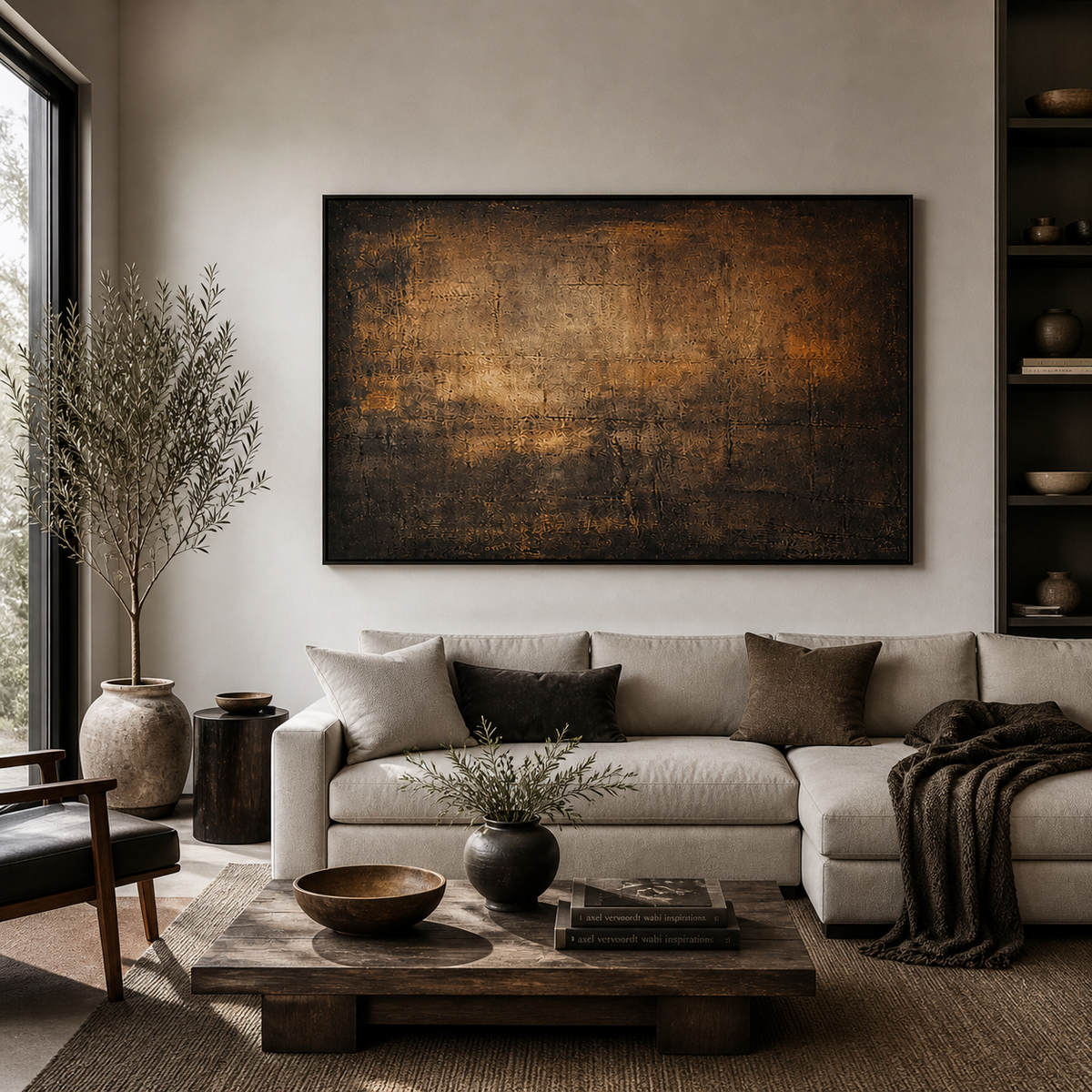 Dark Brown Abstract Wall Art